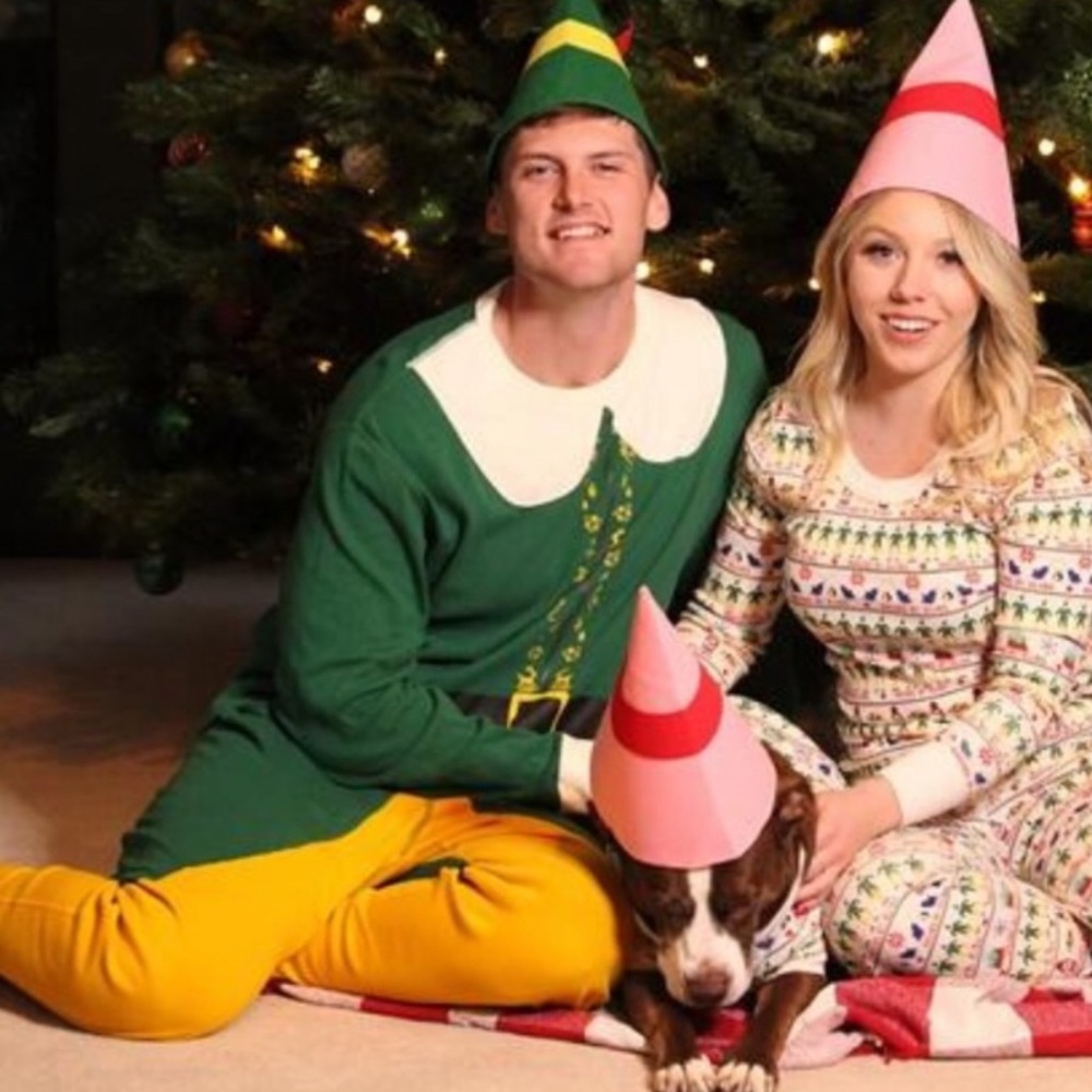 Hanna Andersson Buddy the Elf Costume Long John Pajamas Sz M christmas organic